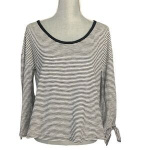 GAP Oversized Crew Neck Long Sleeve Navy & White Striped T-Shirt Size S